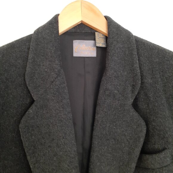 Vintage Nordstrom Point of View Wool Cashmere 2-Button Blazer Gray Size 8 - Picture 4 of 12